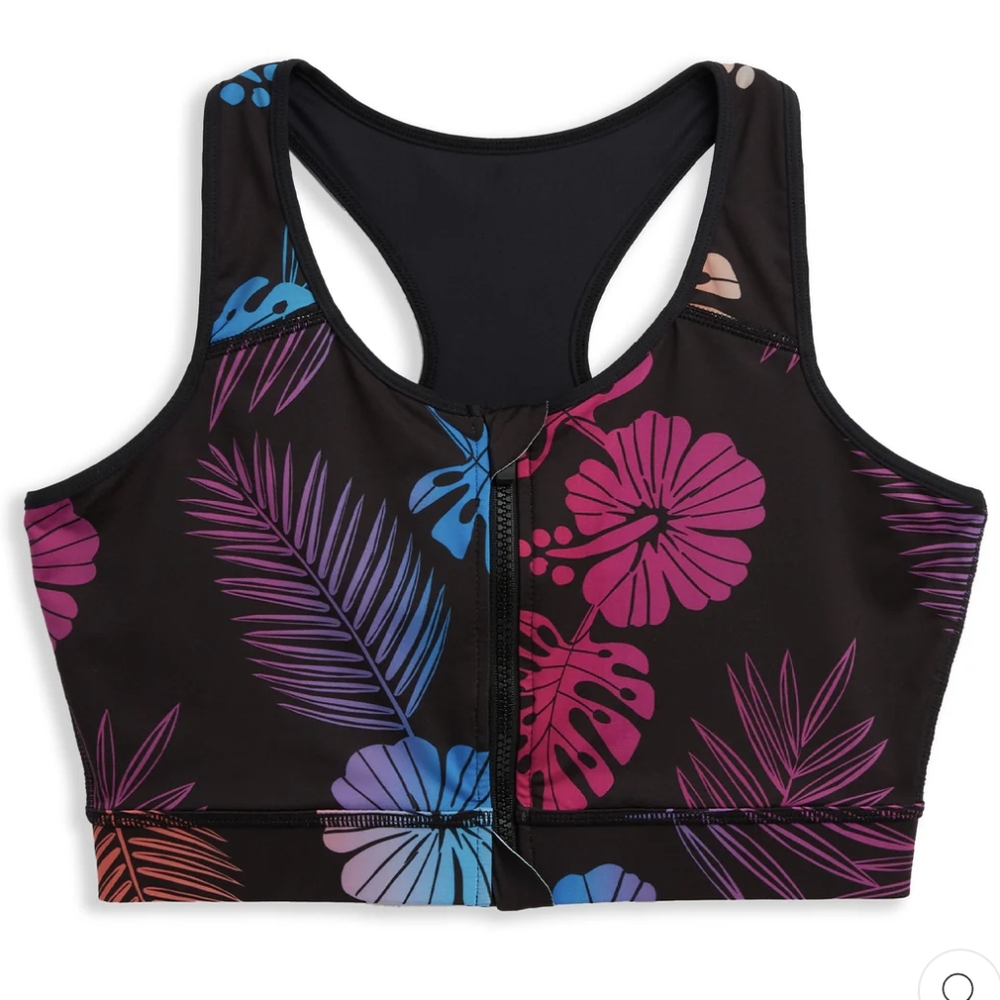 Tomboy X Swim Racerback Zip Compression Top - Tropadelic